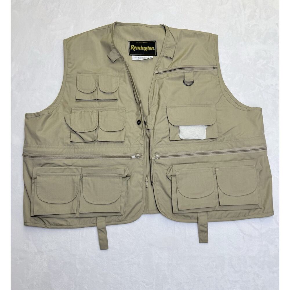 Remington Fly Fishing Vest Men’s Sz XL Beige Hunting Utility Khaki